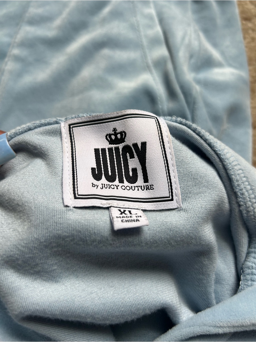 Juicy Couture Light Blue Velour Hoodie - Juicy Label